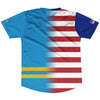 American Flag And Aruba Flag Combination Soccer Jersey Made In USA