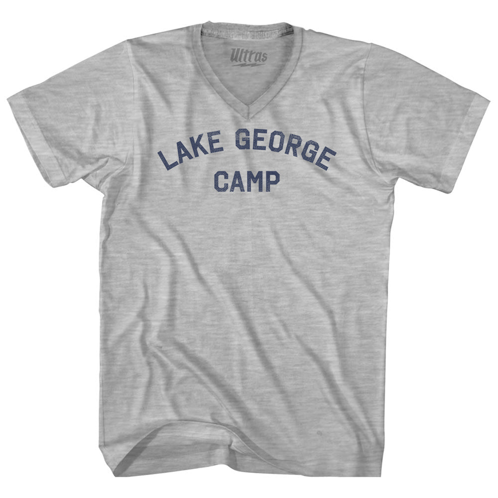 Lake George Camp Adult Cotton V-neck T-shirt by Tribe Lacrosse
