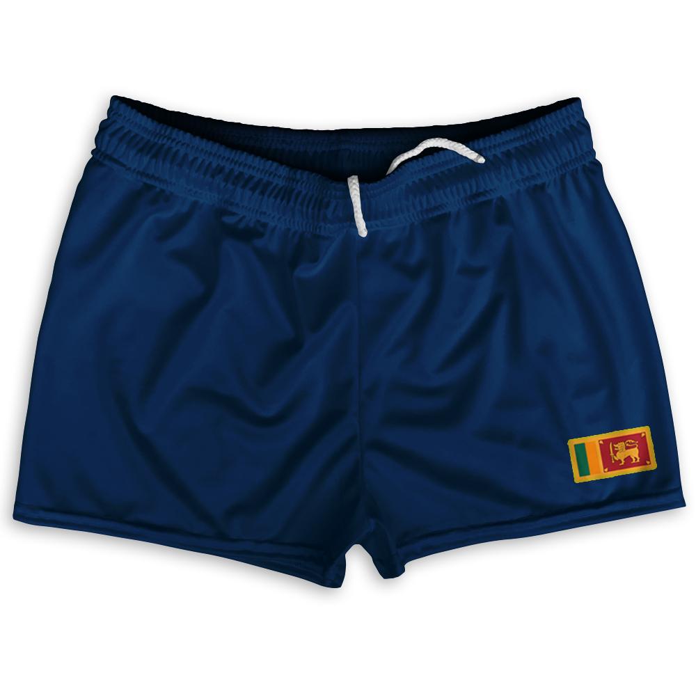 Sri Lanka Country Heritage Flag Shorty Short Gym Shorts 2.5" Inseam Made In USA by Shorty Shorts
