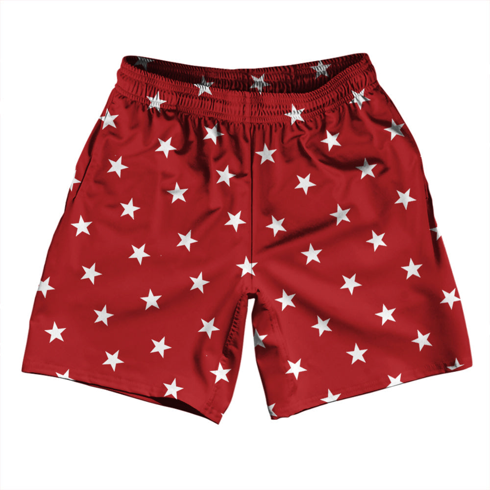 Stars Athletic Running Fitness Exercise Shorts 7" Inseam Shorts Made In USA by Tribe Lacrosse