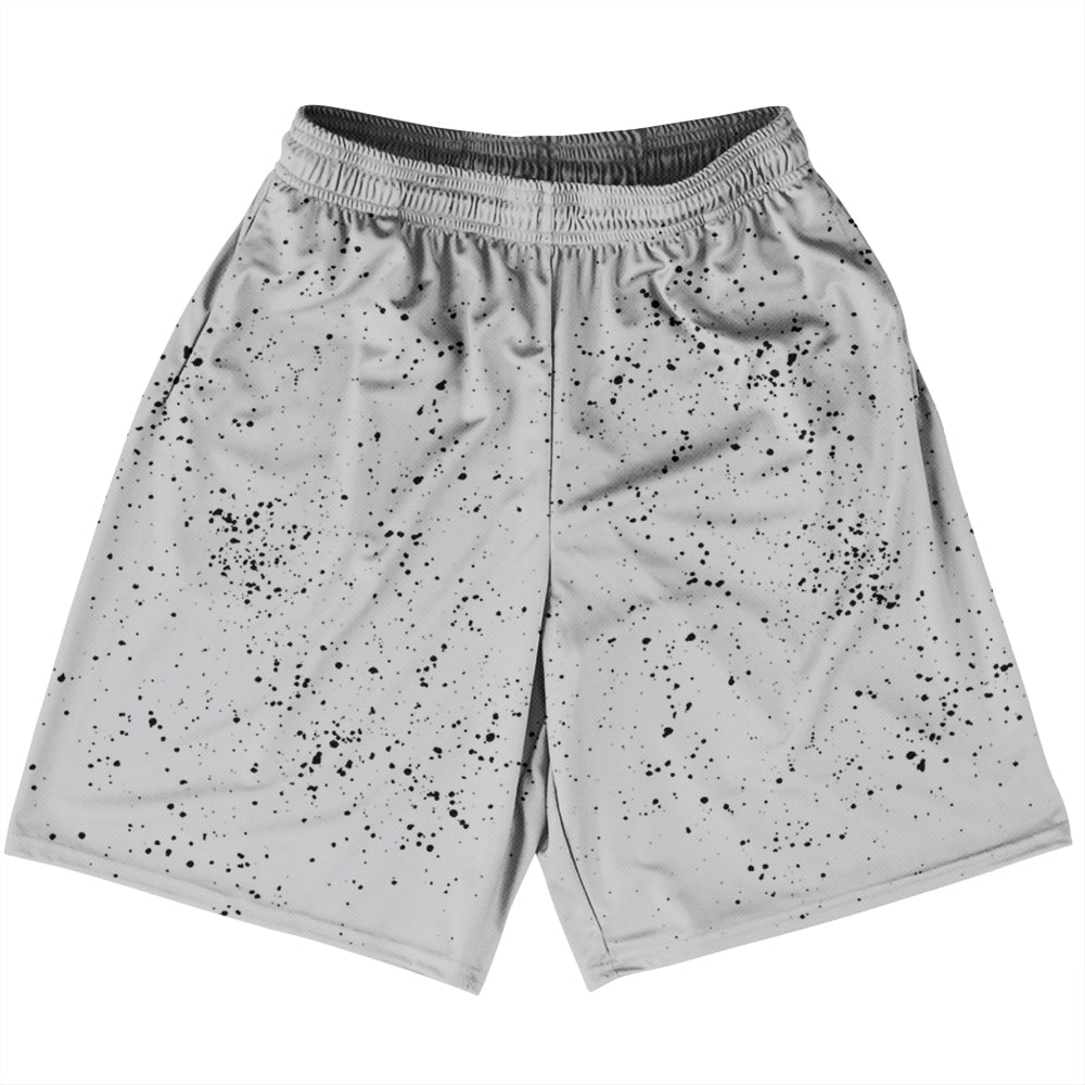 Super Fly Pattern Black and Grey Medium Basketball Practice Shorts Made In USA by Tribe Lacrosse