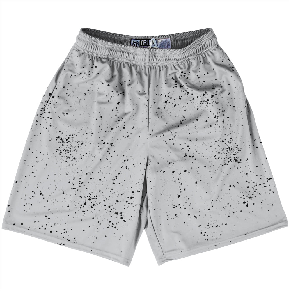 Super Fly Pattern Black and Grey Medium Lacrosse Shorts Made In USA by Tribe Lacrosse