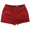 Super Fly Pattern Black and Red Dark Shorty Short Gym Shorts 2.5" Inseam Made In USA by Tribe Lacrosse