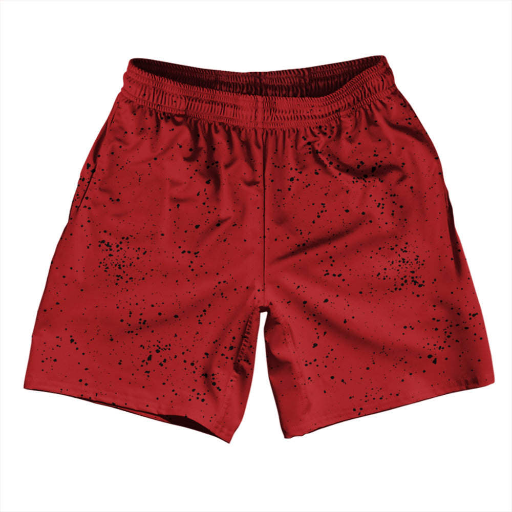 Super Fly Pattern Black and Red Dark Soccer Shorts Made In USA by Tribe Lacrosse