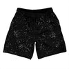 Super Fly Pattern Black and White Athletic Running Fitness Exercise Shorts 7" Inseam Shorts Made In USA by Tribe Lacrosse