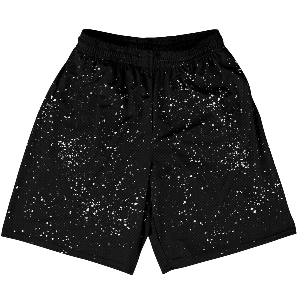 Super Fly Pattern Black and White Basketball Practice Shorts Made In USA by Tribe Lacrosse