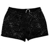 Super Fly Pattern Black and White Shorty Short Gym Shorts 2.5" Inseam Made In USA by Tribe Lacrosse