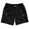 Super Fly Pattern Black and White Swim Shorts 7" Made in USA by Tribe Lacrosse