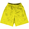 Super Fly Pattern Black and Yellow Basketball Practice Shorts Made In USA by Tribe Lacrosse