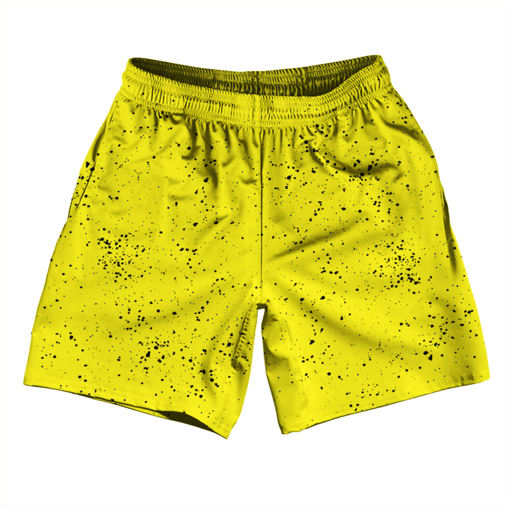 Super Fly Pattern Black and Yellow Soccer Shorts Made In USA by Tribe Lacrosse