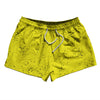 Super Fly Pattern Black and Yellow 2.5" Swim Shorts Made in USA by Tribe Lacrosse