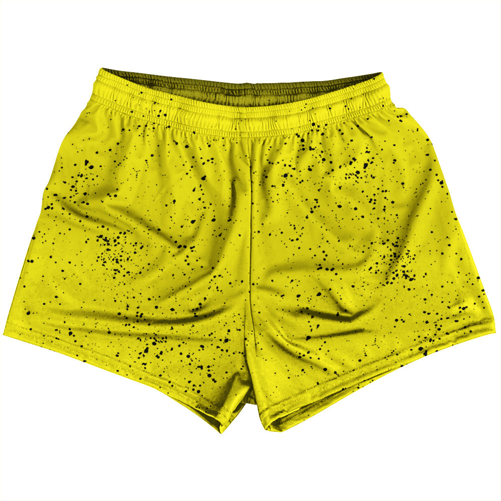 Super Fly Pattern Black and Yellow Womens & Girls Sport Shorts End Made In USA by Tribe Lacrosse