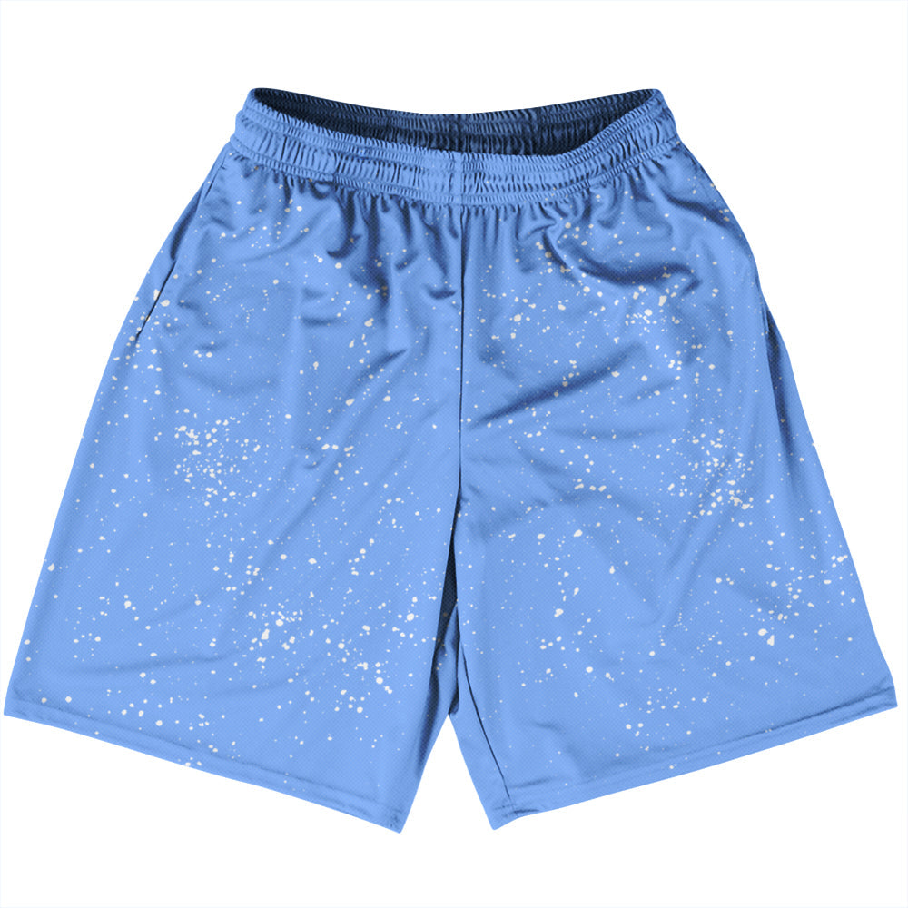 Super Fly Pattern Blue Carolina and White Basketball Practice Shorts Made In USA by Tribe Lacrosse
