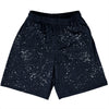 Super Fly Pattern Blue Navy Almost Black and White Basketball Practice Shorts Made In USA by Tribe Lacrosse