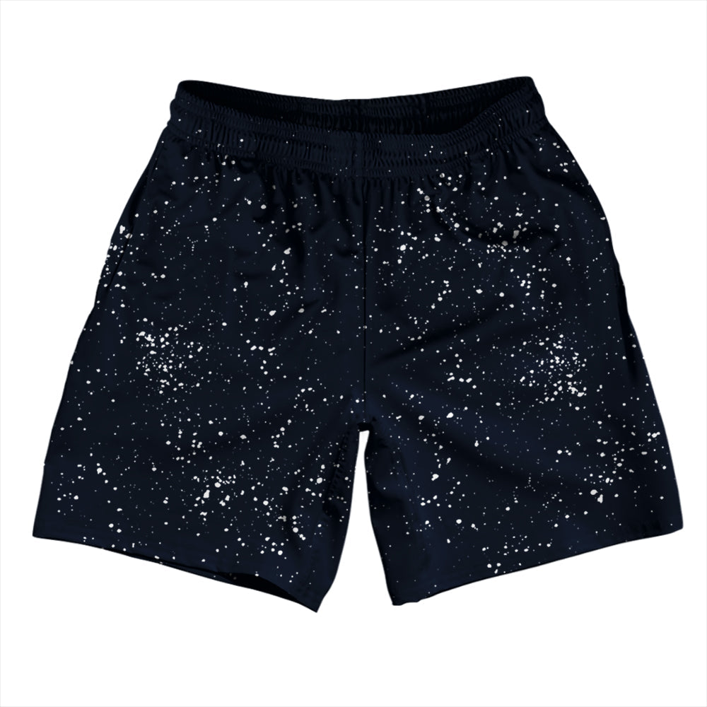 Super Fly Pattern Blue Navy Almost Black and White Soccer Shorts Made In USA by Tribe Lacrosse