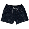 Super Fly Pattern Blue Navy Almost Black and White 5" Swim Shorts Made in USA by Tribe Lacrosse