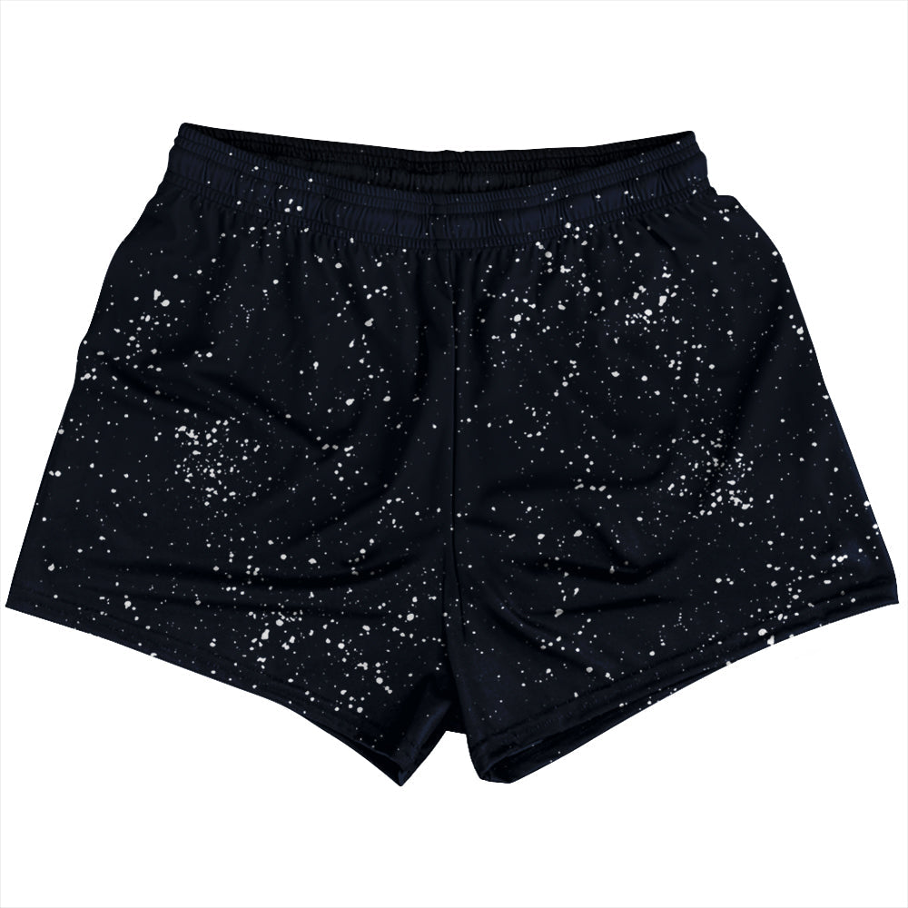 Super Fly Pattern Blue Navy Almost Black and White Womens & Girls Sport Shorts End Made In USA by Tribe Lacrosse