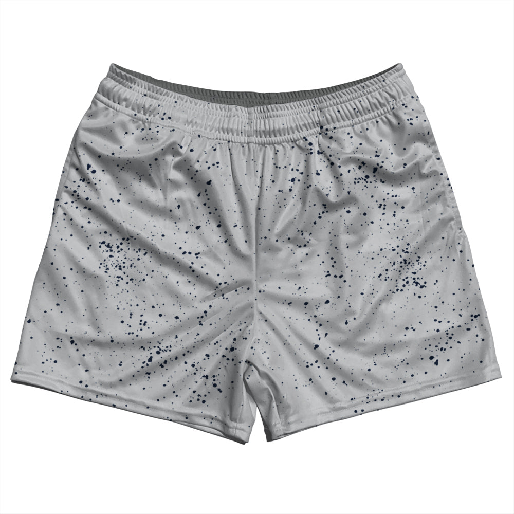 Super Fly Pattern Blue Navy And Grey Medium Rugby Shorts Made In USA by Tribe Lacrosse