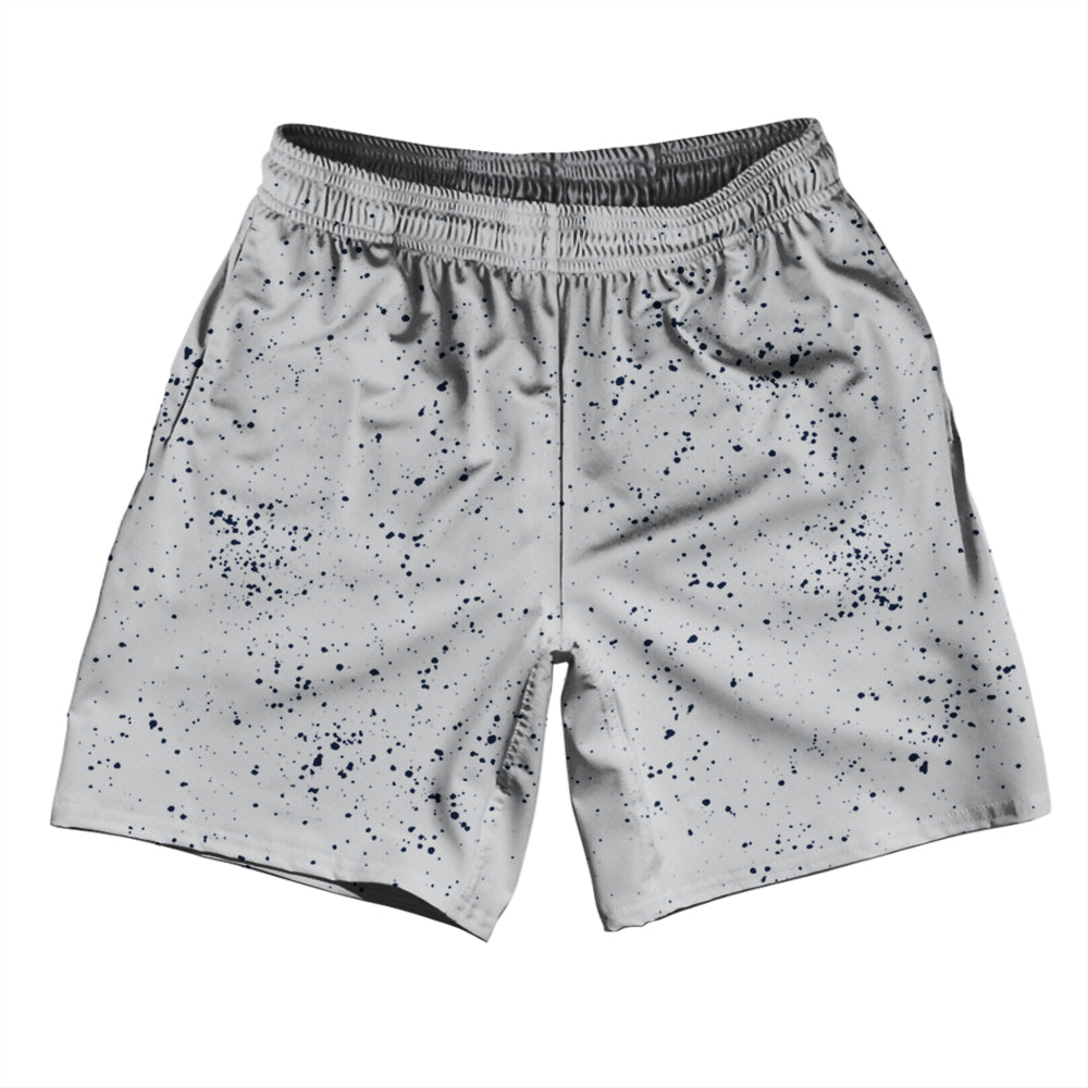 Super Fly Pattern Blue Navy And Grey Medium Soccer Shorts Made In USA by Tribe Lacrosse