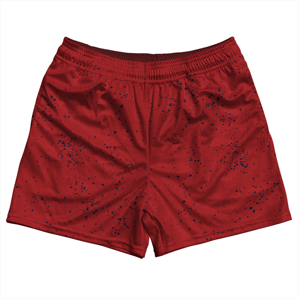 Super Fly Pattern Blue Navy and Red Dark Rugby Shorts Made In USA by Tribe Lacrosse