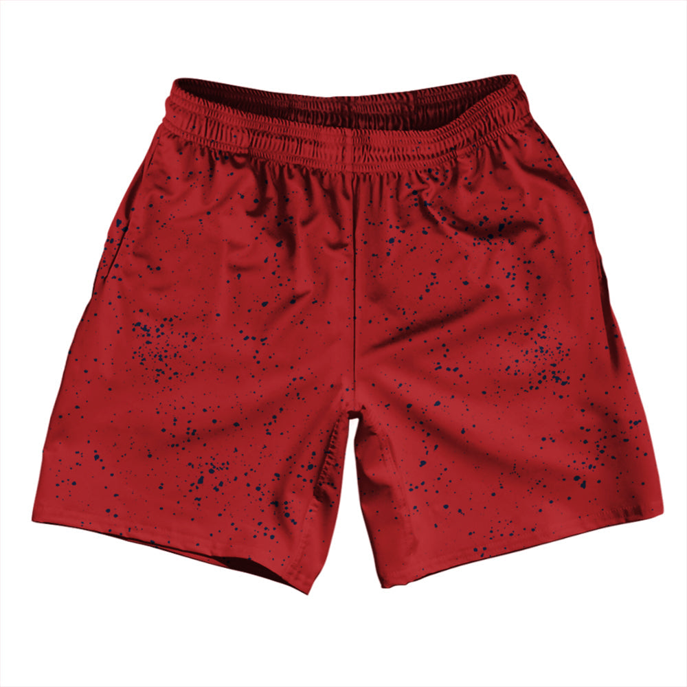 Super Fly Pattern Blue Navy and Red Dark Soccer Shorts Made In USA by Tribe Lacrosse