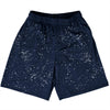 Super Fly Pattern Blue Navy and White Basketball Practice Shorts Made In USA by Tribe Lacrosse