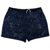 Super Fly Pattern Blue Navy and White Shorty Short Gym Shorts 2.5" Inseam Made In USA by Tribe Lacrosse