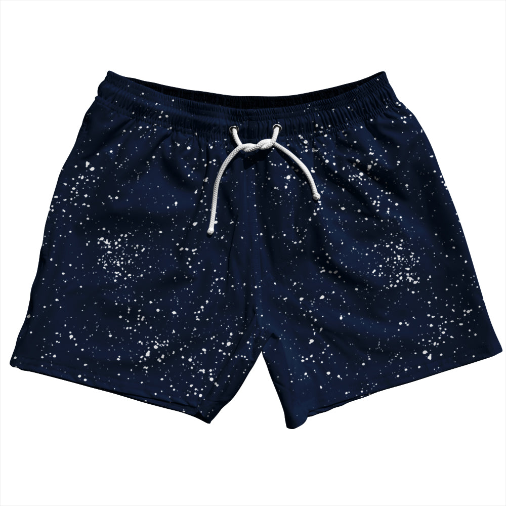 Super Fly Pattern Blue Navy and White 5" Swim Shorts Made in USA by Tribe Lacrosse