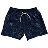 Super Fly Pattern Blue Navy and White 5" Swim Shorts Made in USA by Tribe Lacrosse