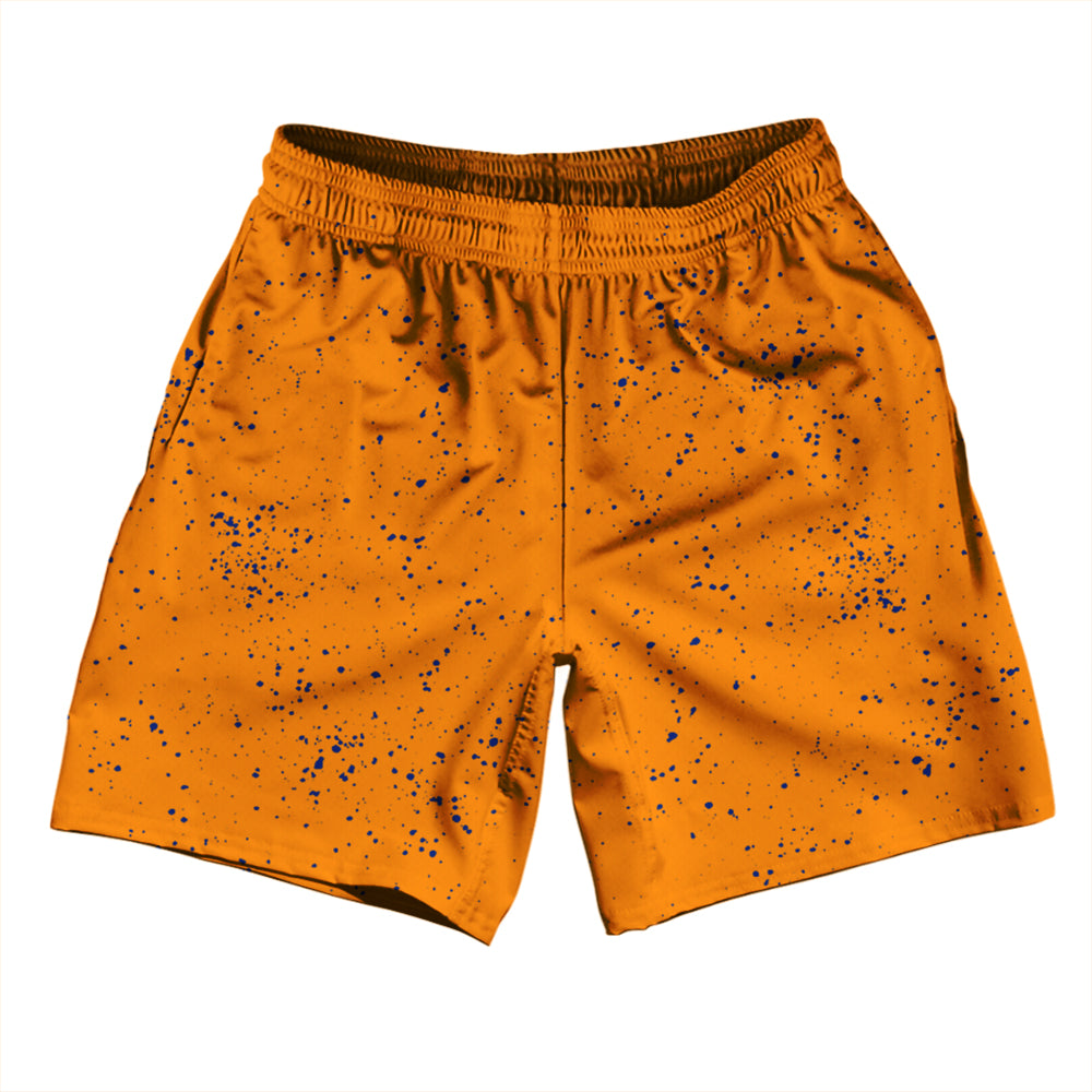 Super Fly Pattern Blue Royal and Tennessee Orange Soccer Shorts Made In USA by Tribe Lacrosse