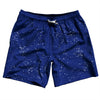 Super Fly Pattern Blue Royal and White Swim Shorts 7" Made in USA by Tribe Lacrosse