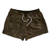 Super Fly Pattern Brown Dark and White 2.5" Swim Shorts Made in USA by Tribe Lacrosse