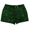 Super Fly Pattern Green Forest and White Shorty Short Gym Shorts 2.5" Inseam Made In USA by Tribe Lacrosse