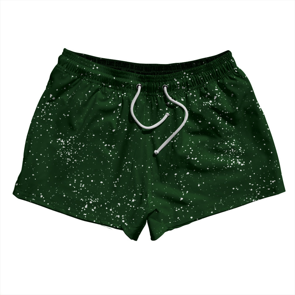 Super Fly Pattern Green Forest and White 2.5" Swim Shorts Made in USA by Tribe Lacrosse