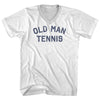 Old Man Tennis Adult Cotton V-neck T-shirt by Tribe Lacrosse