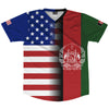 American Flag And Afghanistan Flag Combination Soccer Jersey Made In USA by Tribe Lacrosse