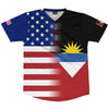 American Flag And Antigua And Barbuda Flag Combination Soccer Jersey Made In USA by Tribe Lacrosse