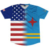 American Flag And Aruba Flag Combination Soccer Jersey Made In USA by Tribe Lacrosse