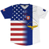 American Flag And Azores Flag Combination Soccer Jersey Made In USA by Tribe Lacrosse