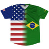 American Flag And Brazil Flag Combination Soccer Jersey Made In USA by Tribe Lacrosse
