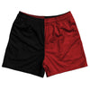 Black And Red Dark Quad Color Rugby Shorts Made In USA by Tribe Lacrosse