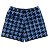Blue Carolina And Black Houndstooth Rugby Shorts Made In USA by Tribe Lacrosse