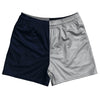 Blue Navy And Grey Medium Quad Color Rugby Shorts Made In USA by Tribe Lacrosse