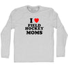 I Love Field Hockey Moms Adult Cotton Long Sleeve T-shirt by Tribe Lacrosse