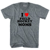 I Love Field Hockey Moms Adult Tri-Blend V-neck T-shirt by Tribe Lacrosse