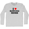I Love Rowing Moms Adult Cotton Long Sleeve T-shirt by Tribe Lacrosse