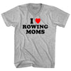 I Love Rowing Moms Adult Cotton V-neck T-shirt by Tribe Lacrosse