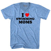 I Love Swimming Moms Adult Tri-Blend V-neck T-shirt by Tribe Lacrosse