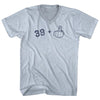 39 + Middle Finger Adult Tri-Blend V-neck T-shirt by Tribe Lacrosse