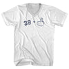 39 + Middle Finger Adult Cotton V-neck T-shirt by Tribe Lacrosse